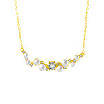 S925 Sterling Silver Natural Freshwater Pearl  Moissanite Pendant Necklace