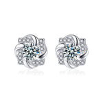 S925 Sterling Silver Moissanite Windmill Stud Earrings