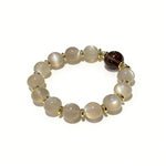 Natural Moonstone and Smoky Quartz Crystal Bracelet