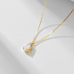 S925 Sterling Silver Drop Zircon Necklace