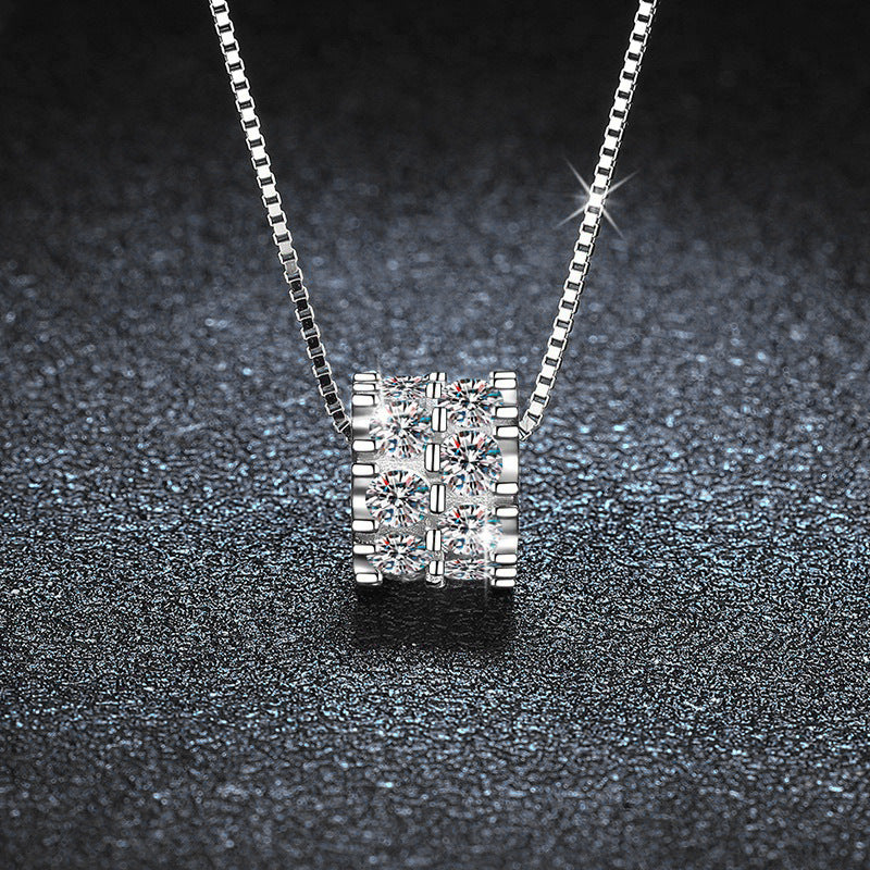 S925 Sterling Silver Moissanite Small Waist Pendant Necklace