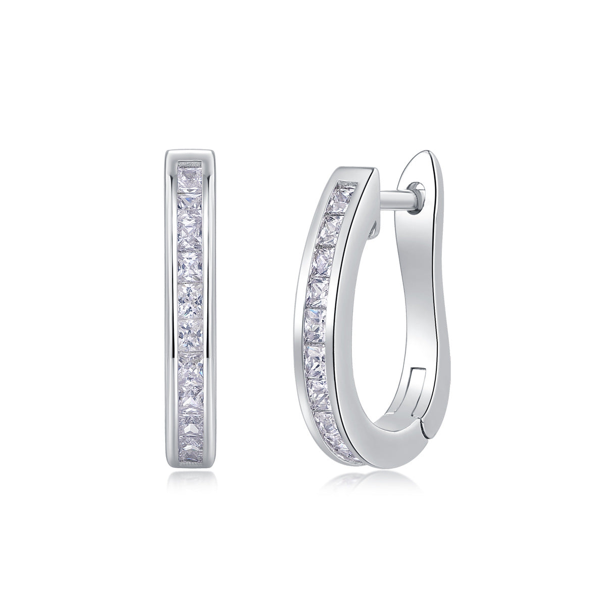 S925 Silver "State of Mind" Moissanite Hoop Earrings