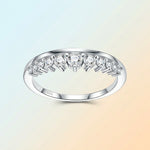 S925 Silver Crown Ring Fully Paved with Moissanite