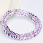 Natural Bolivian Amethyst Straight-Cut Disc Bead Bracelet