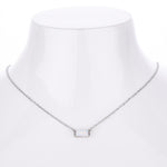 Rectangular colored zircon s925 sterling silver December birthstone collar necklace