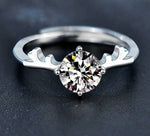 925 Sterling Silver Deer Antler Moissanite Ring