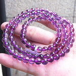 Natural Brazilian Amethyst Three-Wrap Bracelet