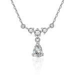 S925 Sterling Silver Moissanite Tassel Water Drop Necklace
