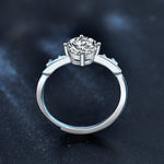925 Sterling Silver Deer Antler Moissanite Ring
