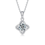 S925 Sterling Silver Moissanite Clover Pendant Necklace