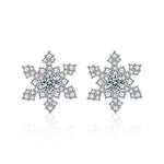 Christmas jewelry- S925 sterling silver moissanite snowflake earrings