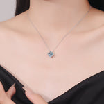 S925 Sterling Silver Moissanite Simple Cube Sugar Necklace