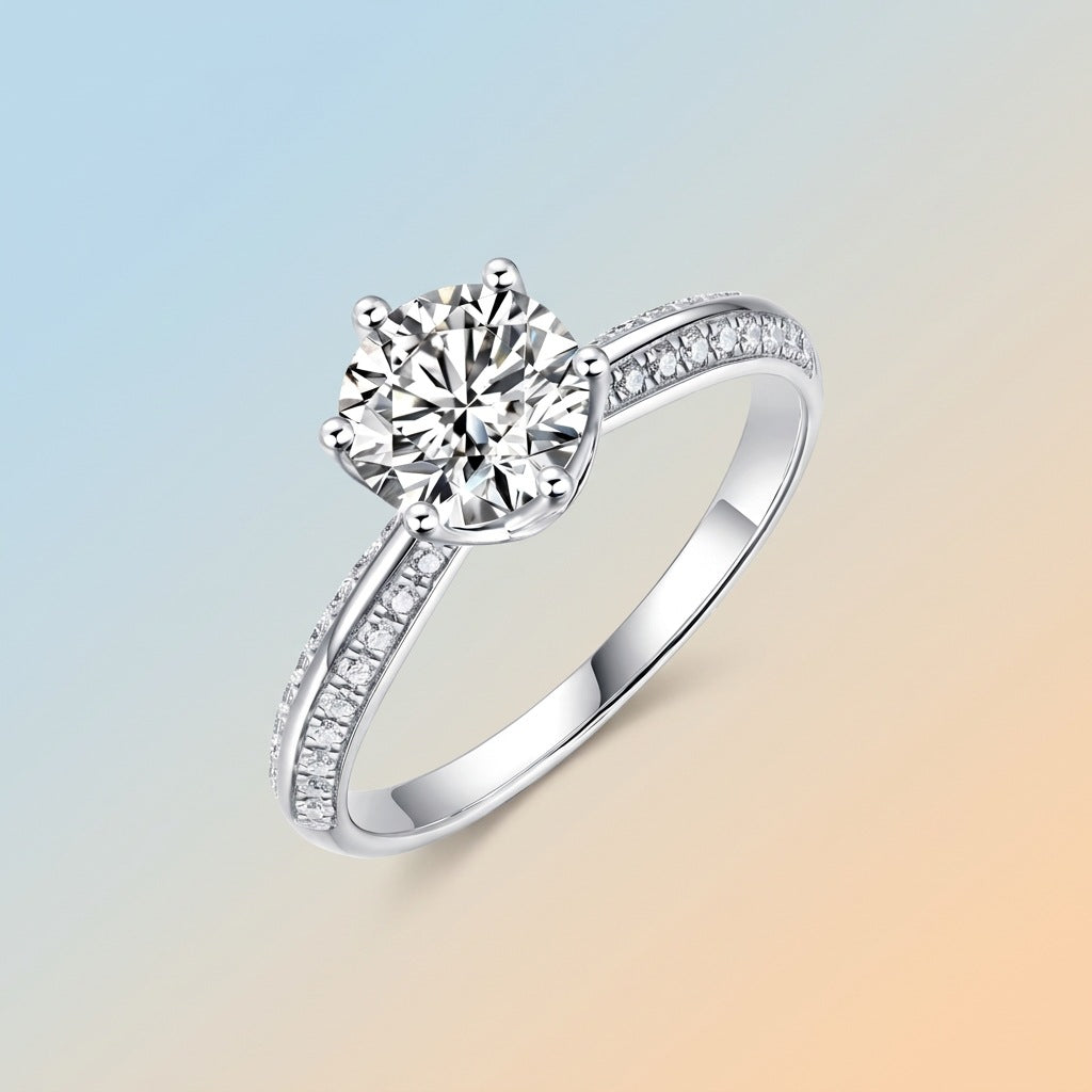 S925 Silver "Half-and-Half" Solid-Band Ring