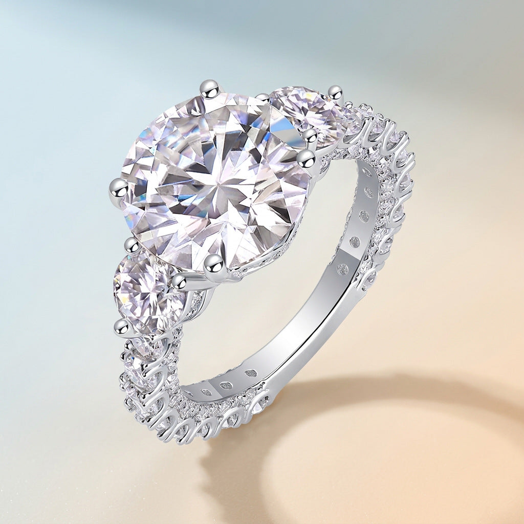 S925 Sterling Silver Ring with Moissanite