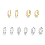S925 Sterling Silver Zircon Hoop Earrings