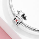 S925 Sterling Silver Cute Cow Bead Pendant