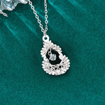 S925 Sterling Silver Moissanite Woven Dream Net Gourd Pendant Necklace