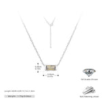 Rectangular colored zircon s925 sterling silver December birthstone collar necklace