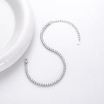 S925 Sterling Silver Four-Prong Cubic Zirconia Bracelet