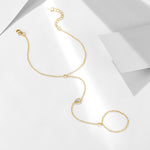 S925 Sterling Silver Water Drop Zircon Mitten-Type Bracelet