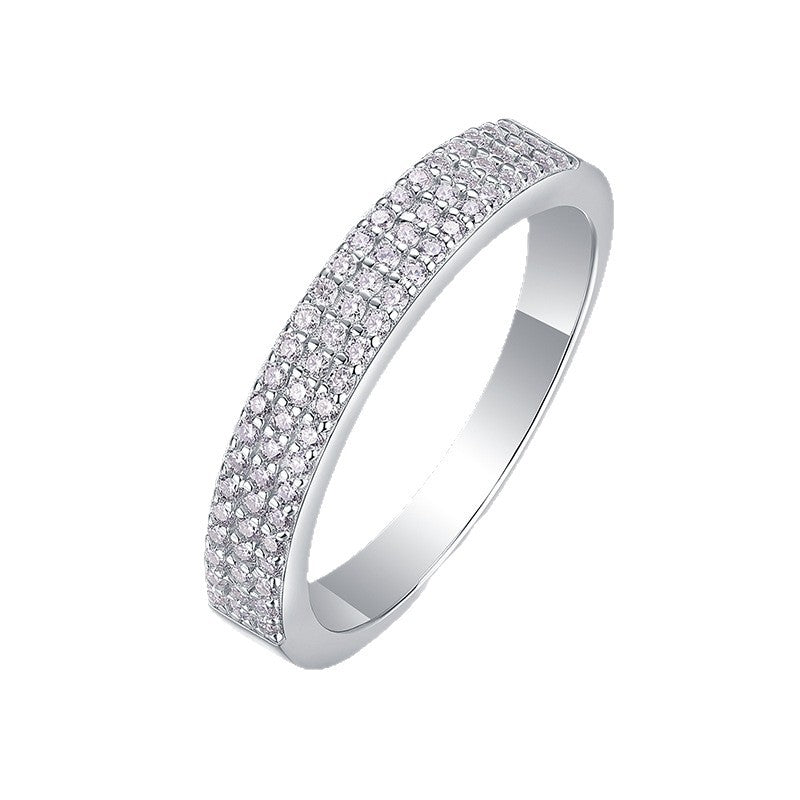 S925 Sterling Silver Ring Adorned with Moissanite