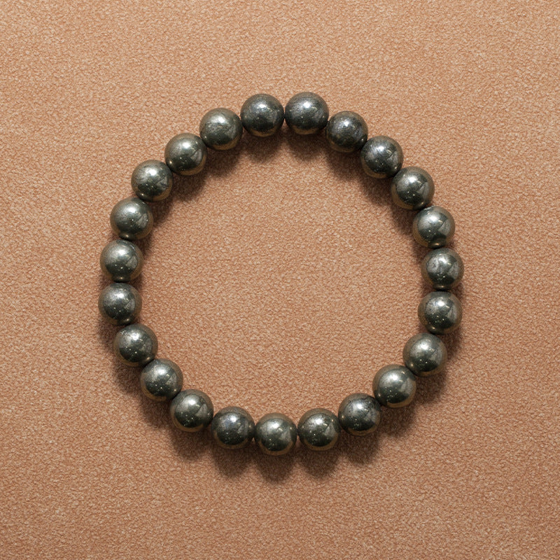 Natural Pyrite Bead Bracelet