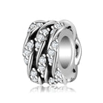 S925 Sterling Silver Hollow Zircon Inlaid Ring Bead Pendant