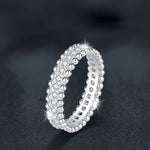 S925 Sterling Silver Moissanite Beaded Ring