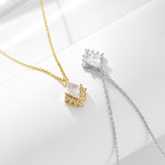 S925 Sterling Silver Geometric Diamond Zircon Pendant Necklace