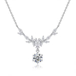 S925 Sterling Silver Moissanite Flower Wheat Necklace