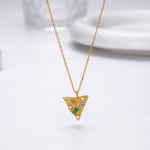 S925 Sterling Silver Triangle Pendant Zircon Necklace