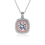 S925 Sterling Silver Moissanite Cube Sugar Pendant Necklace