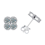 S925 Sterling Silver Moissanite Four-Leaf Clover Stud Earrings