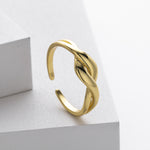 S925 Sterling Silver Ring, Stylish and Unique Plain Wave Pattern