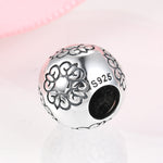 S925 Sterling Silver Flower Ball Beads Pendant
