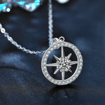S925 Sterling Silver Moissanite Eight Awn Star Pendant Necklace