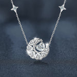S925 Sterling Silver Moissanite Star Moon Necklace
