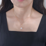 S925 Sterling Silver Zircon Pendant Pearl Necklace