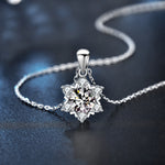 S925 Sterling Silver Moissanite Snowflake Necklace