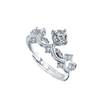 S925 Sterling Silver Moissanite Princess & Knight Couple Ring Set