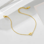 S925 Sterling Silver Electroplated 14K Gold Heart Shaped Love Bracelet