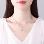 S925 Sterling Silver Moissanite Drop Pendant Necklace