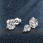 925 Sterling Silver Moissanite Pigeon Egg Spiral Earrings