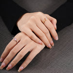 925 Sterling Silver Pink Zircon Heart Ring