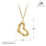S925 Sterling Silver Irregular Wrinkles Heart Necklace