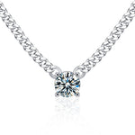 S925 Sterling Silver Moissanite Cuban Link Chain Necklace