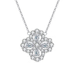 S925 Sterling Silver Clover Moissanite Necklace