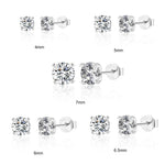 S925 Sterling Silver 0.5–1.2 Carat Four-Prong Ultra-Sparkling Moissanite Stud Earrings
