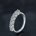 S925 Sterling Silver Six Moissanite Eternity Ring