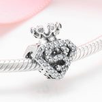 S925 Sterling Silver Crown Perfume Bottle Beaded Zircon Pendant